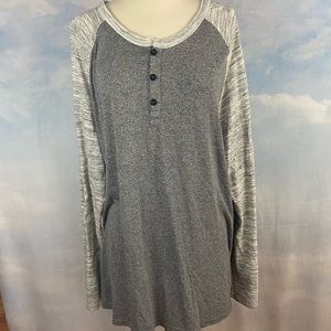 LuLaRoe Gray Henley Size 3XL